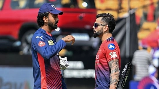 KL Rahul Delhi Capitals RCB match KL Rahul performance IPL 2026 Delhi Capitals vs RCB KL Rahul interview Virat Kohli RCB match Phil Salt batting struggle Chinnaswamy Stadium pitch report IPL match analysis Delhi