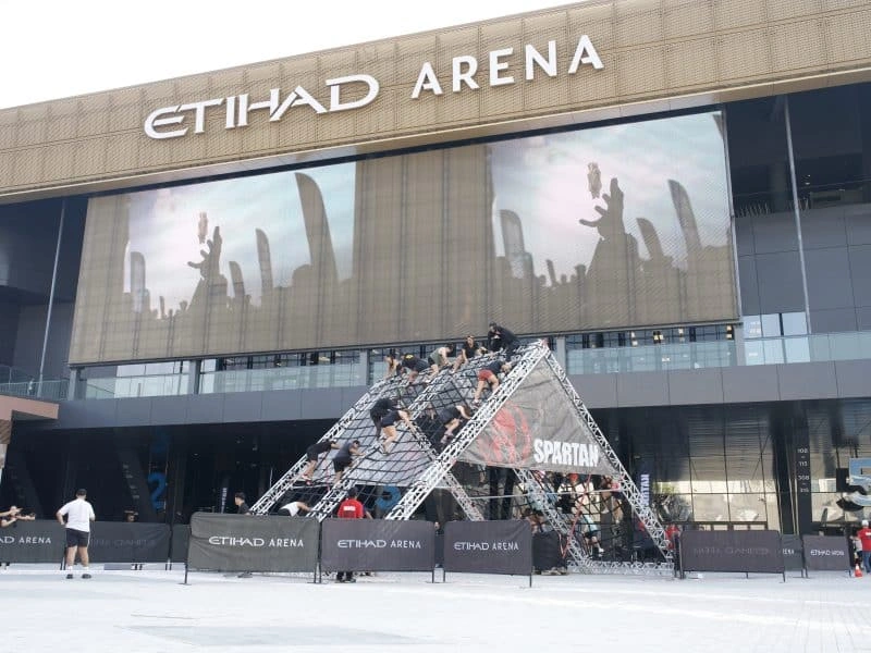 Spartan City race Abu Dhabi indoor obstacle race UAE Etihad Arena fitness event Abu