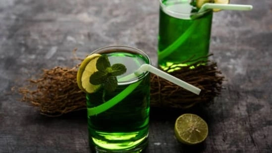 khus sharbat recipe vetiver drink summer cooler herbal drink India cooling drinks for